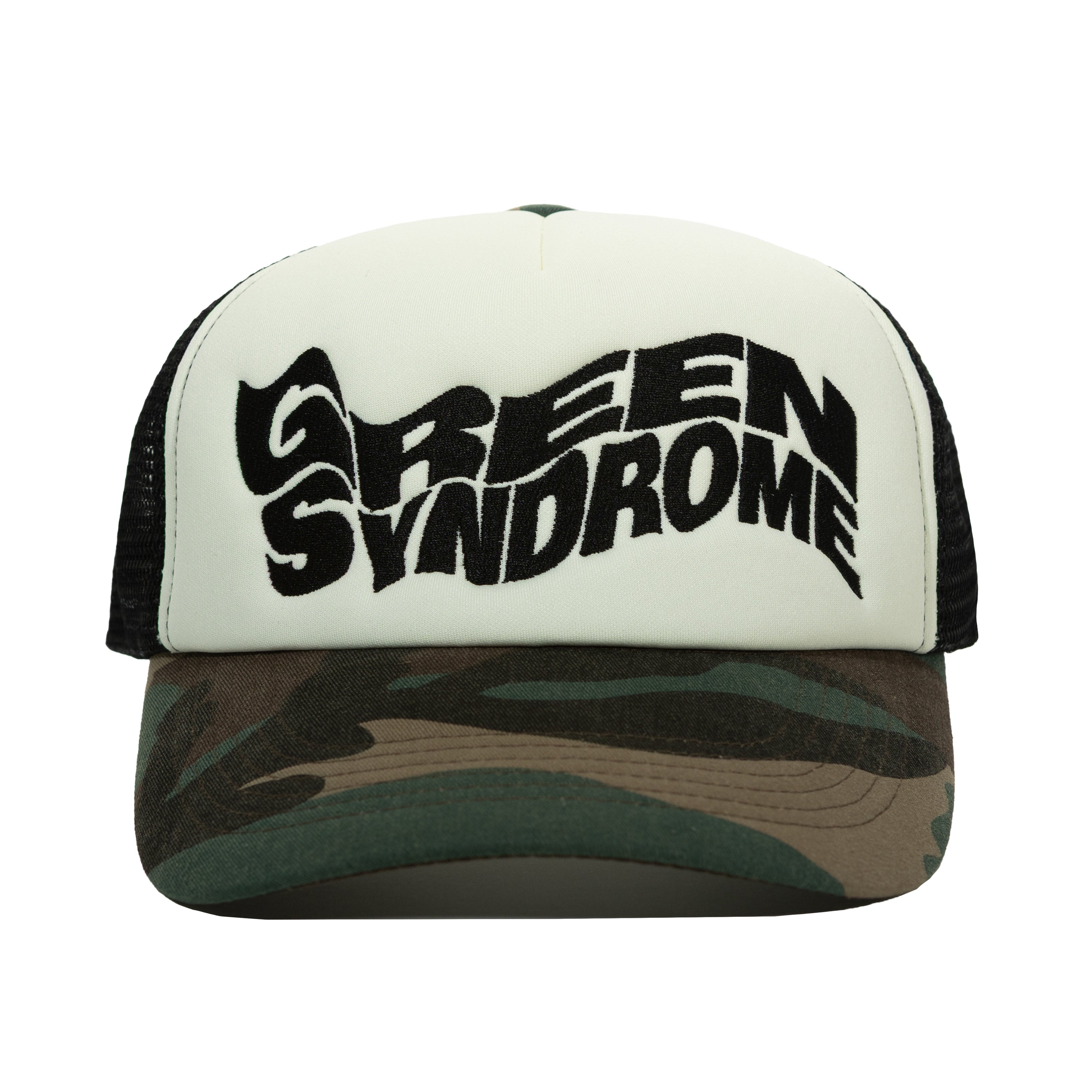 WEIRD LOGO MESH TRUCKER CAP CAMO