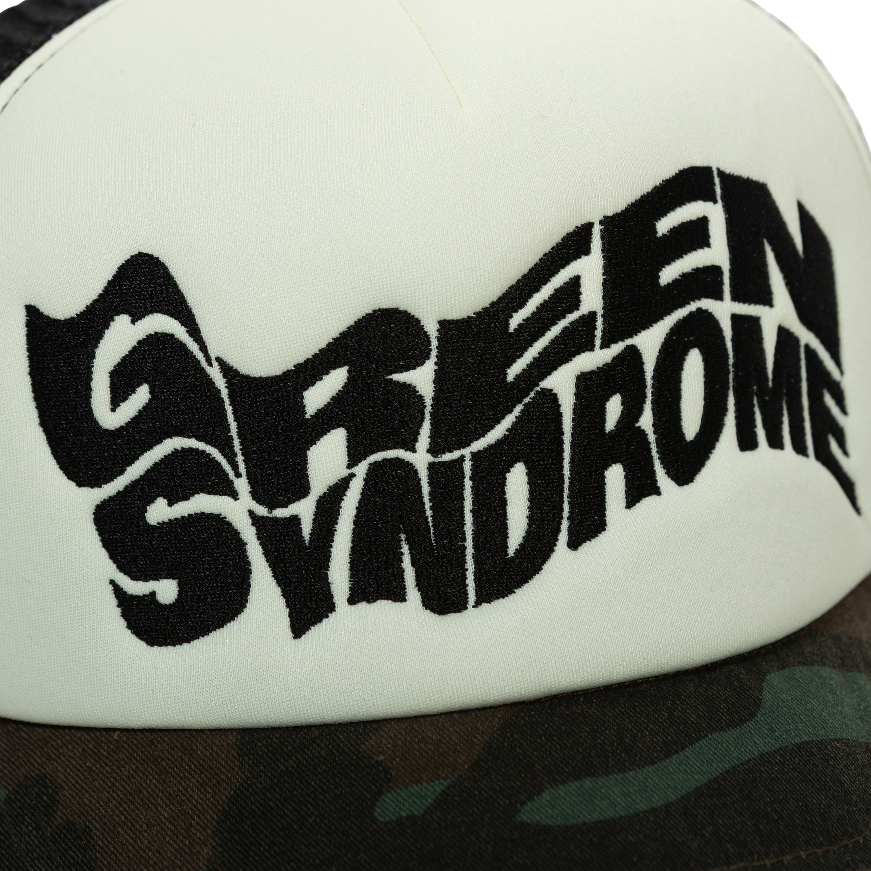WEIRD LOGO MESH TRUCKER CAP CAMO