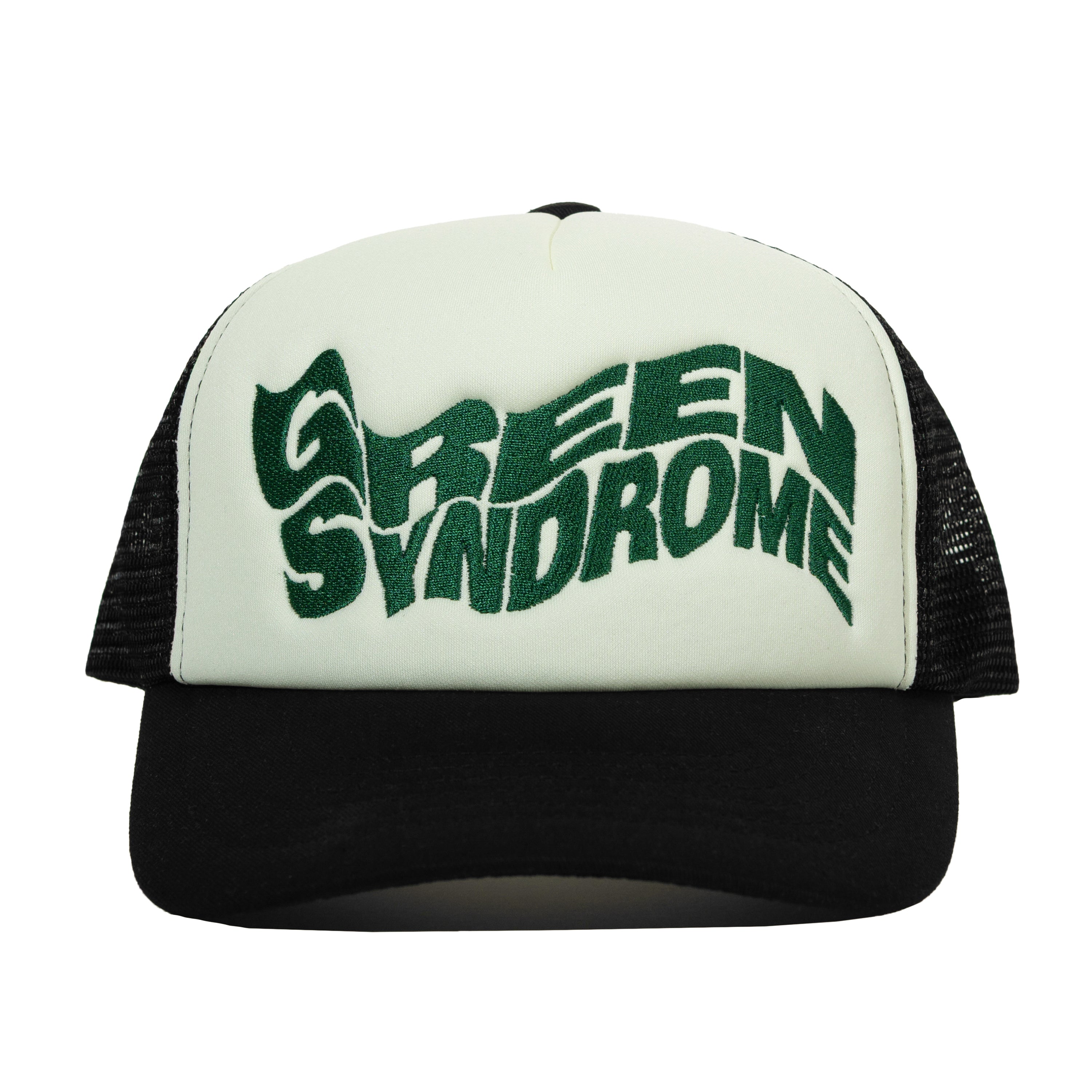 WEIRD LOGO MESH TRUCKER CAP BLACK (GREEN)