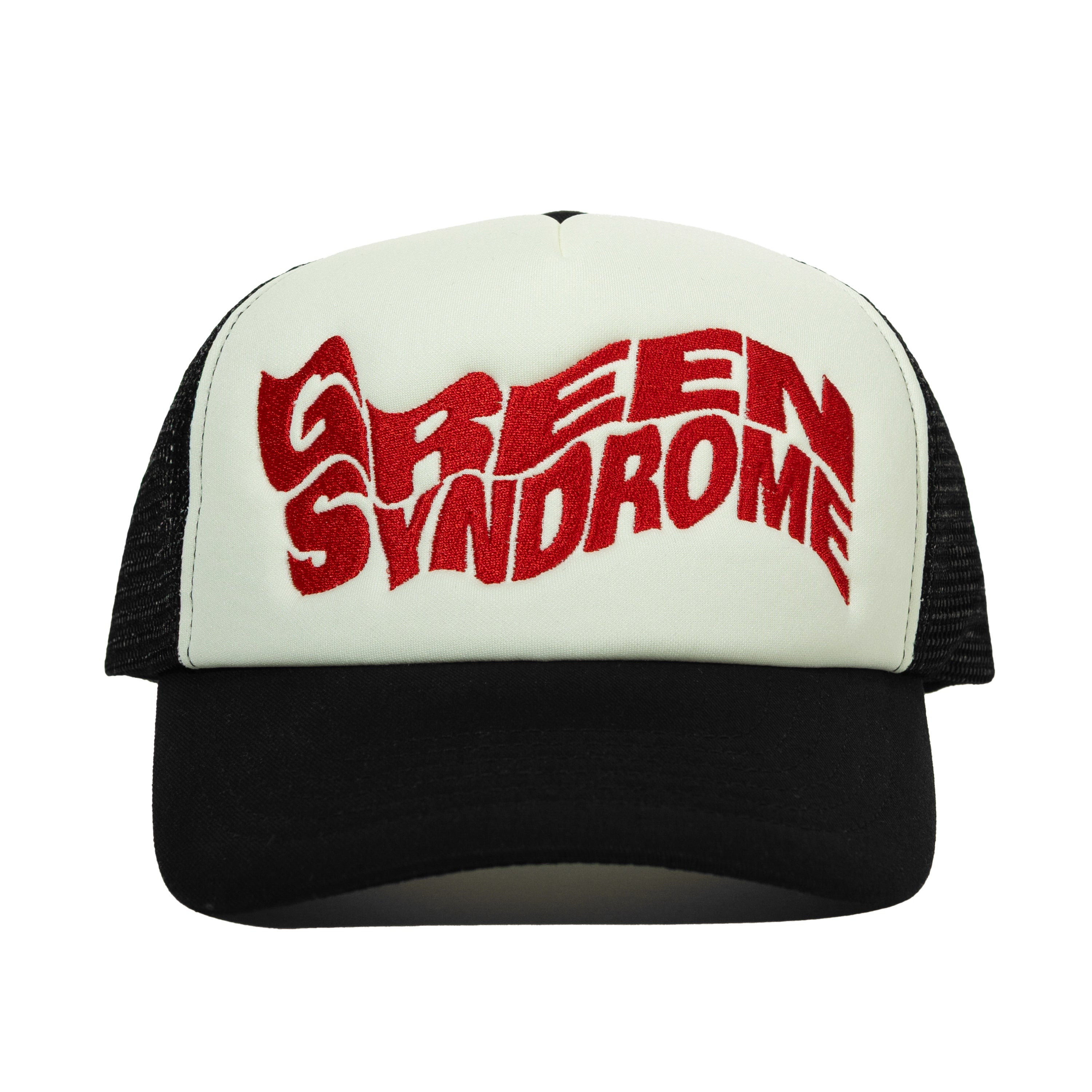 WEIRD LOGO MESH TRUCKER CAP BLACK (RED)